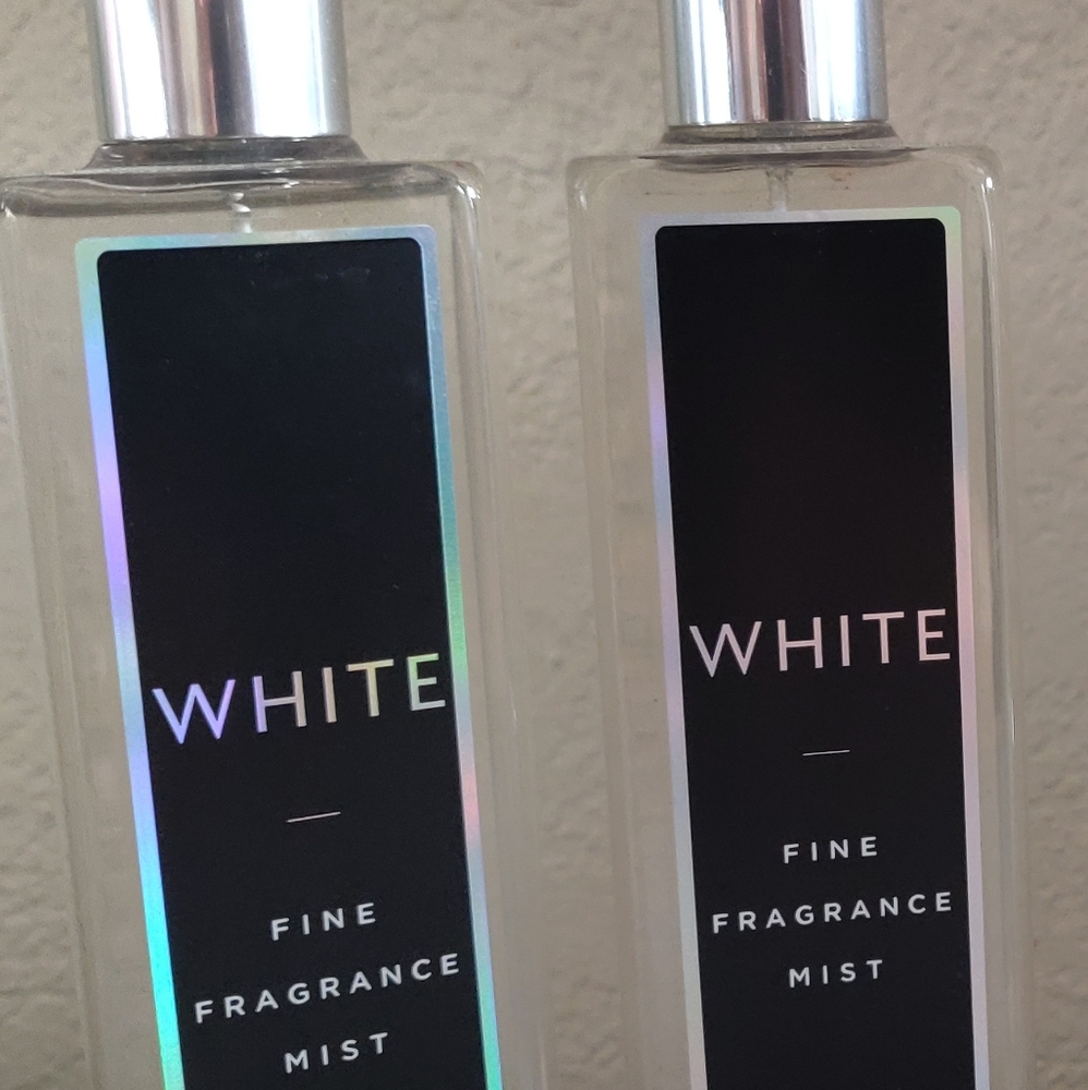 White discontinued body spray